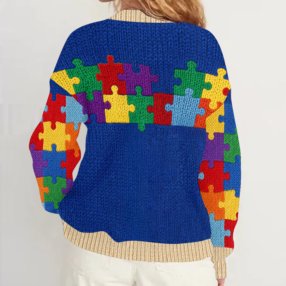 It's Okay To Be Different - Personalized Autism Awareness Cardigan Sweater