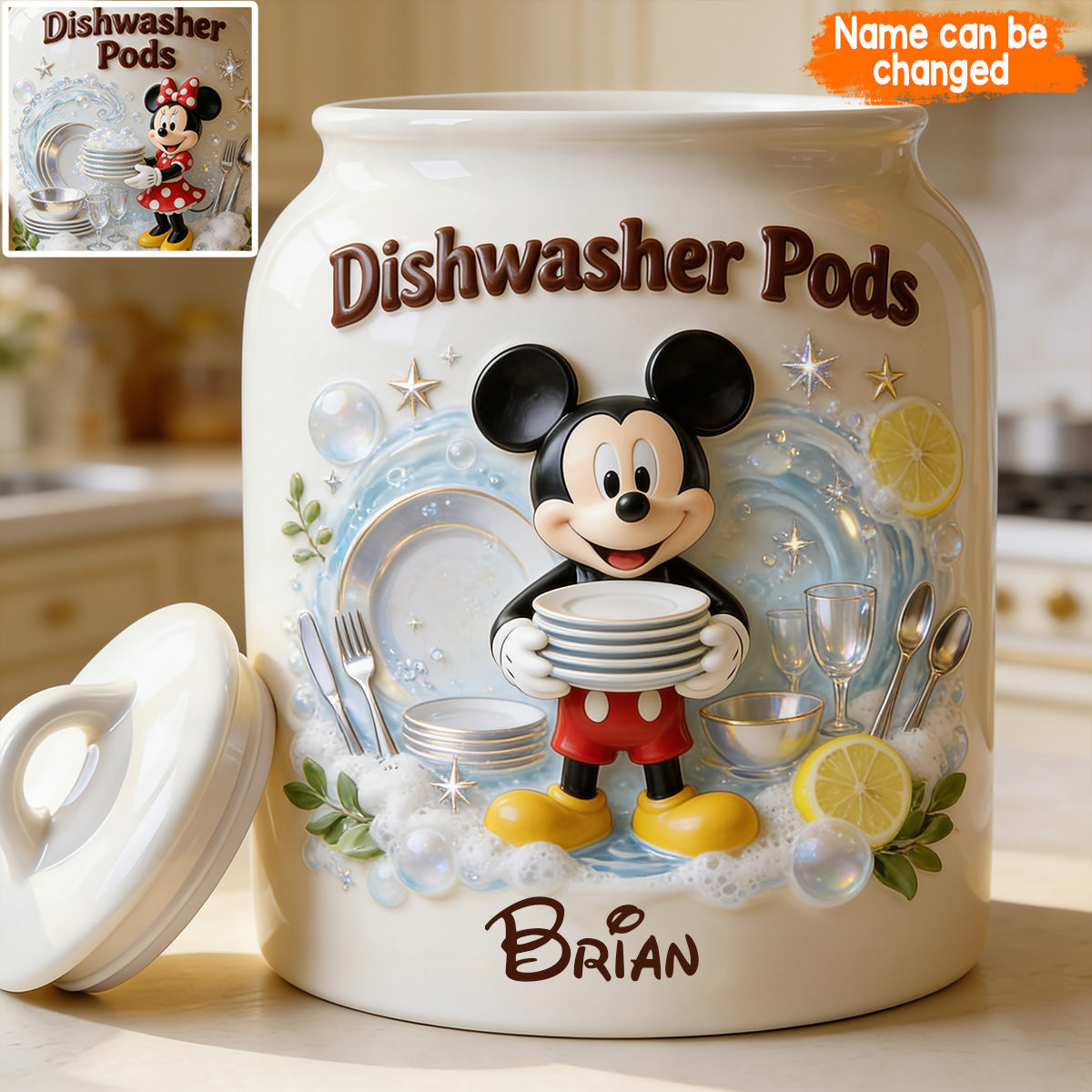 Dishwasher Pods - Personalized Mouse Cookie Jar