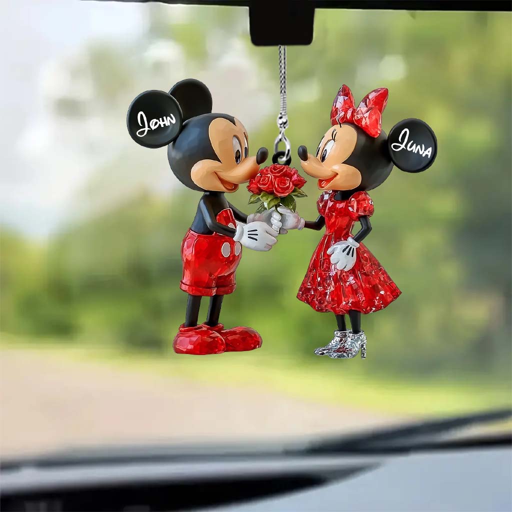 Cute Mouse Couple - Personalized Mouse Car Ornament