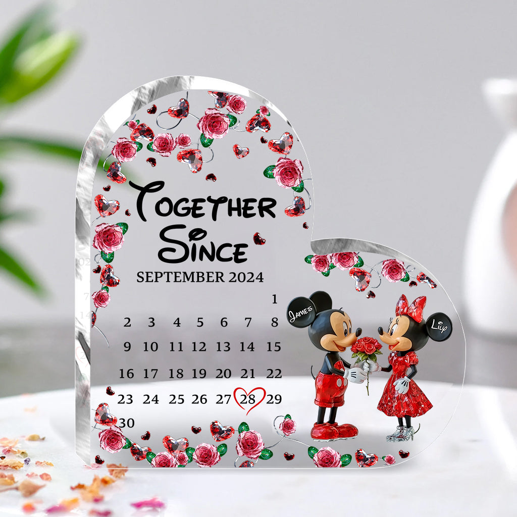 Together Since Cute Mouse Couple - Personalized Mouse Custom Shaped Acrylic Plaque