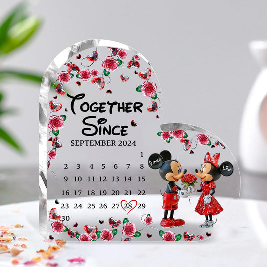 Together Since Cute Mouse Couple - Personalized Mouse Custom Shaped Acrylic Plaque
