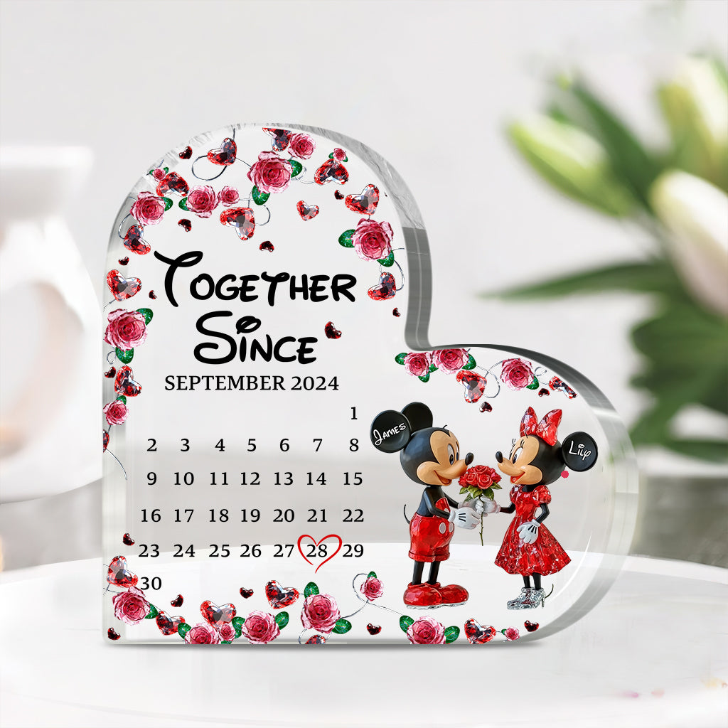 Together Since Cute Mouse Couple - Personalized Mouse Custom Shaped Acrylic Plaque