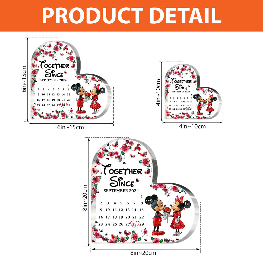 Together Since Cute Mouse Couple - Personalized Mouse Custom Shaped Acrylic Plaque