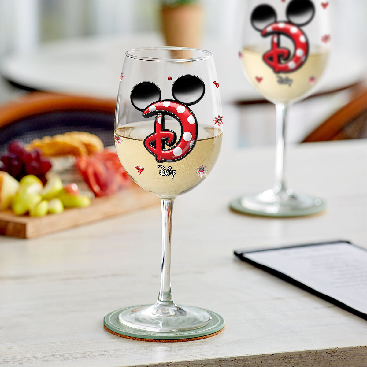 Merry Christmas - Personalized Mouse Wine Glass With Long Stem