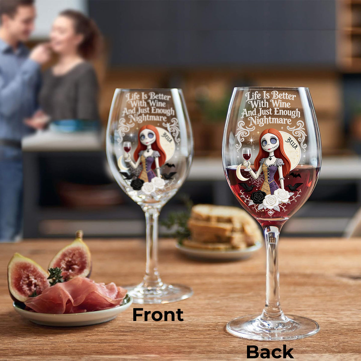 Life Is Better With Wine - Personalized Nightmare Wine Glass With Long Stem