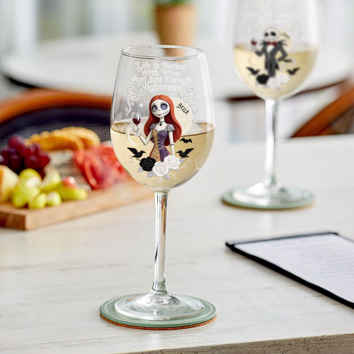 Life Is Better With Wine - Personalized Nightmare Wine Glass With Long Stem