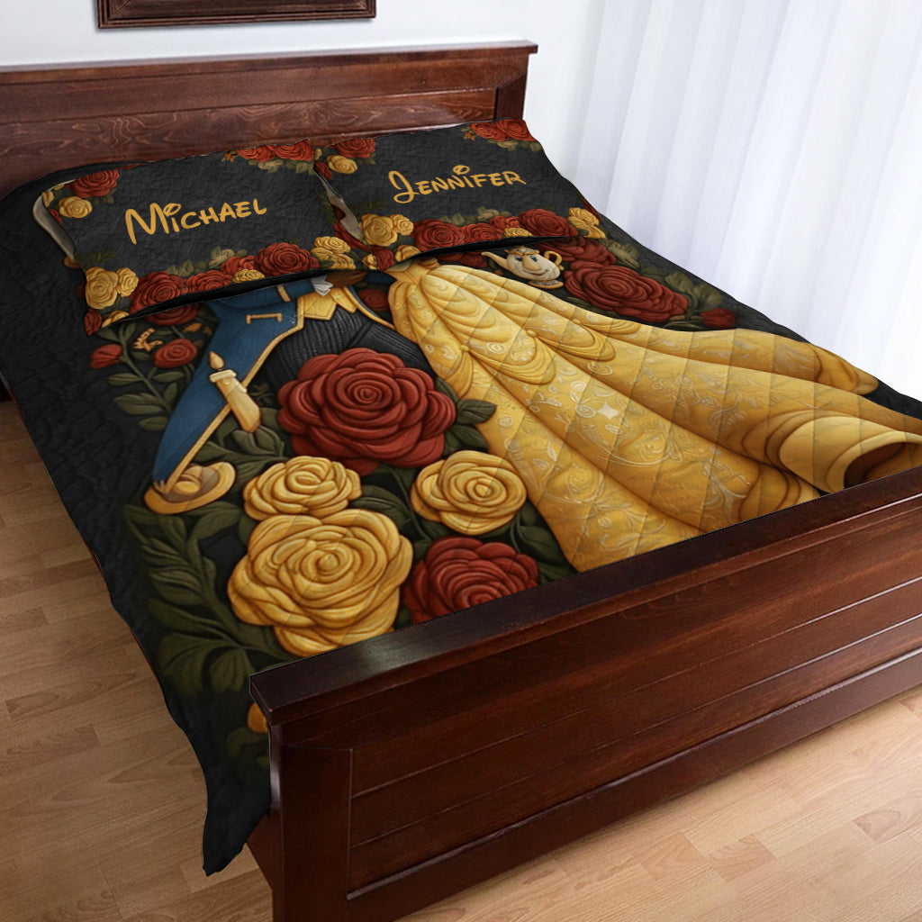Princess And The Beast - Personalized Beauty And The Beast Quilt Set