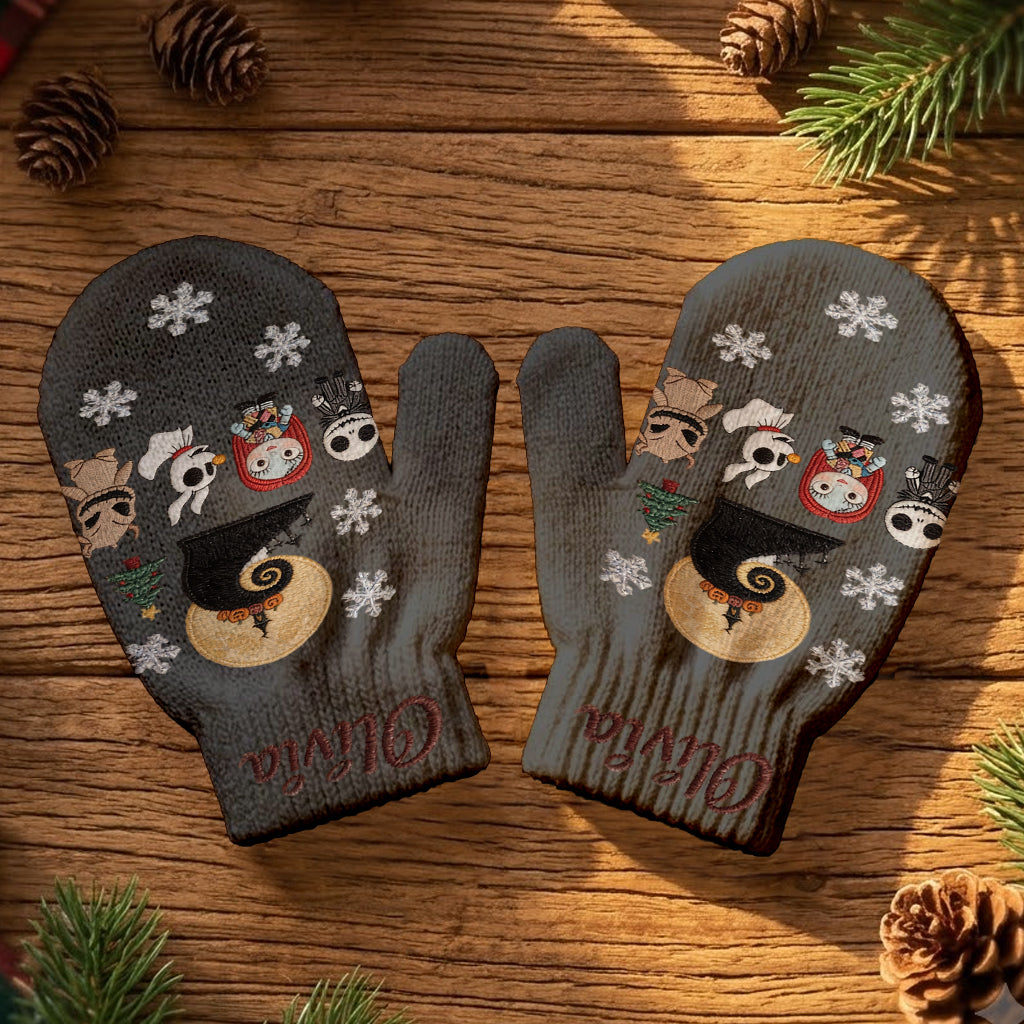 Merry Christmas - Personalized Nightmare Knitted Mittens