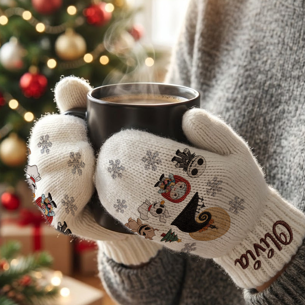 Merry Christmas - Personalized Nightmare Knitted Mittens