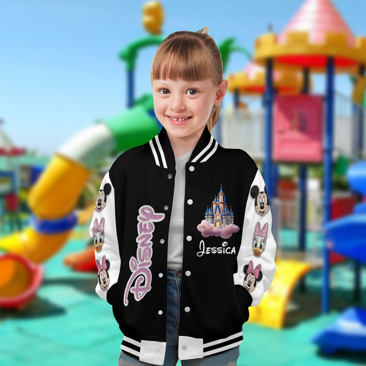 Magical World - Personalized Mouse Varsity Jacket