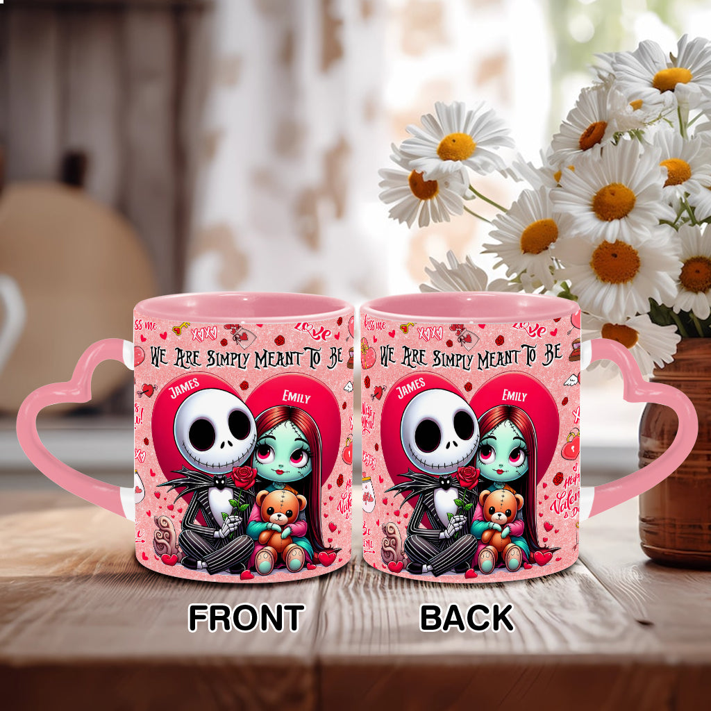 We're Simply Meant To Be - Personalized Nightmare Heart Handle Mug