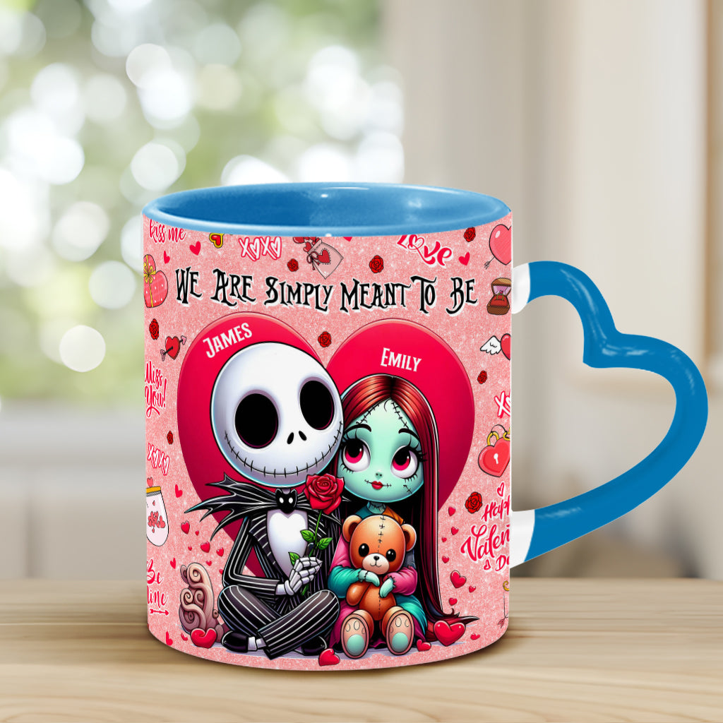 We're Simply Meant To Be - Personalized Nightmare Heart Handle Mug