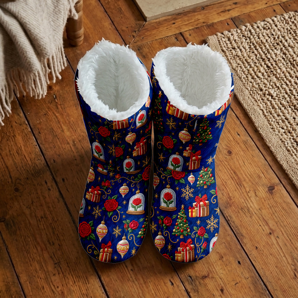Enchanted Together - Personalized Beauty And The Beast Faux Fur Boot Slippers