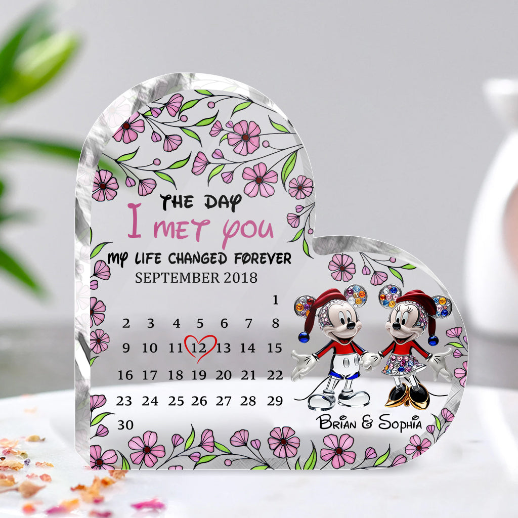 The Day I Met You - Personalized Mouse Custom Shaped Acrylic Plaque