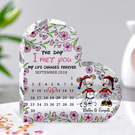 The Day I Met You - Personalized Mouse Custom Shaped Acrylic Plaque