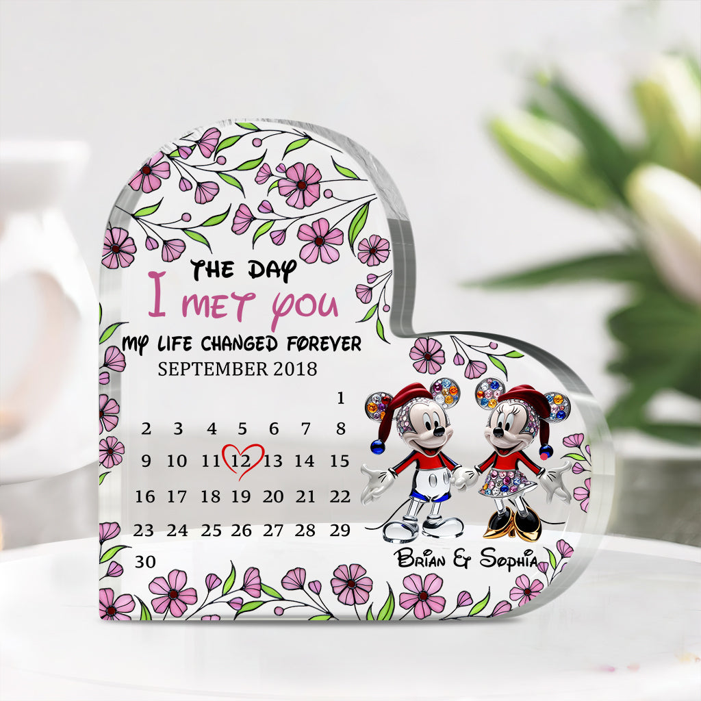 The Day I Met You - Personalized Mouse Custom Shaped Acrylic Plaque