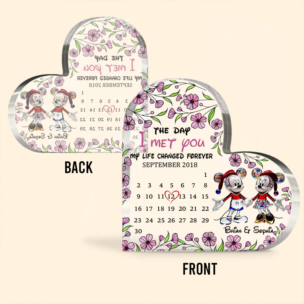 The Day I Met You - Personalized Mouse Custom Shaped Acrylic Plaque