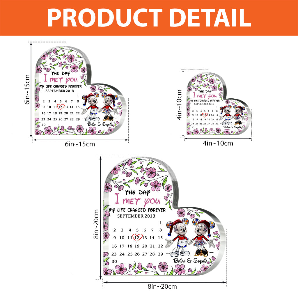 The Day I Met You - Personalized Mouse Custom Shaped Acrylic Plaque