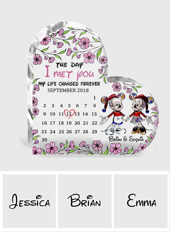 The Day I Met You - Personalized Mouse Custom Shaped Acrylic Plaque