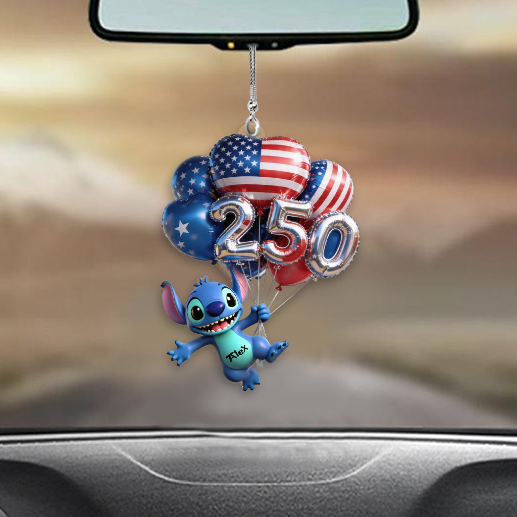 Hanging Balloons 250 - Personalized Ohana Transparent Car Ornament