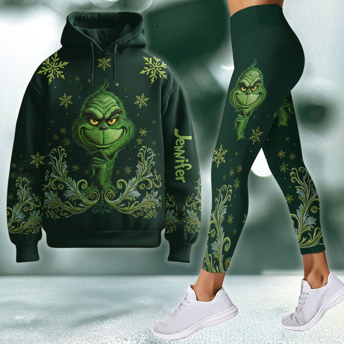 Merry Grinchmas - Personalized Stole Christmas Hoodie and Leggings