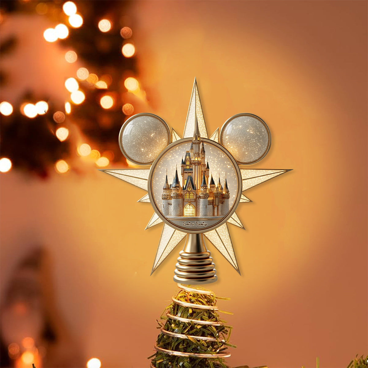 Merry Christmas At The Magical Land - Personalized Mouse LED Light Tree Topper