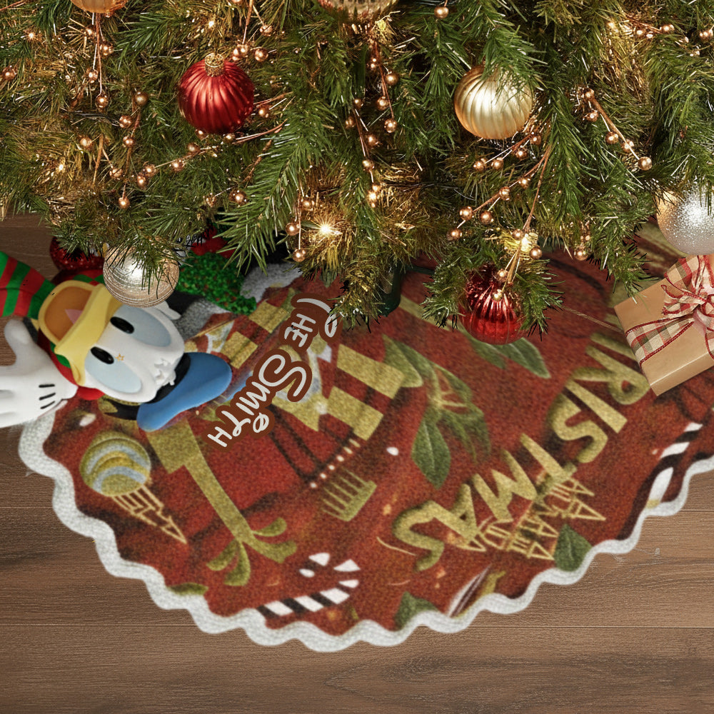 Merry Christmas - Personalized Mouse Shaped Tree Skirt