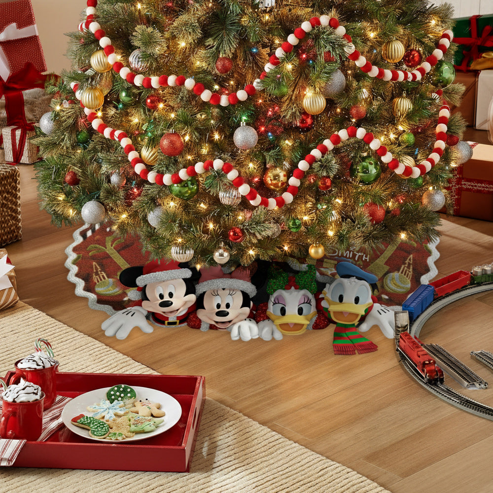 Merry Christmas - Personalized Mouse Shaped Tree Skirt