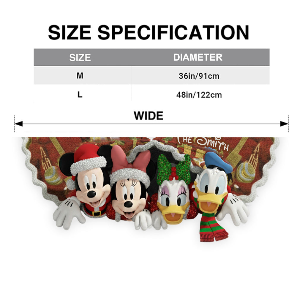 Merry Christmas - Personalized Mouse Shaped Tree Skirt