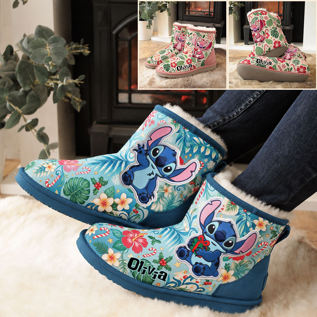Ohana Means Family - Personalized Ohana Faux Fur Boot Slippers