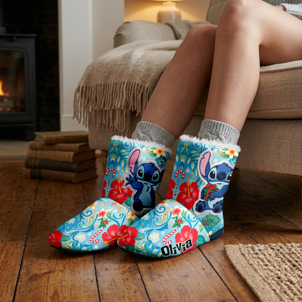 Ohana Means Family - Personalized Ohana Faux Fur Boot Slippers