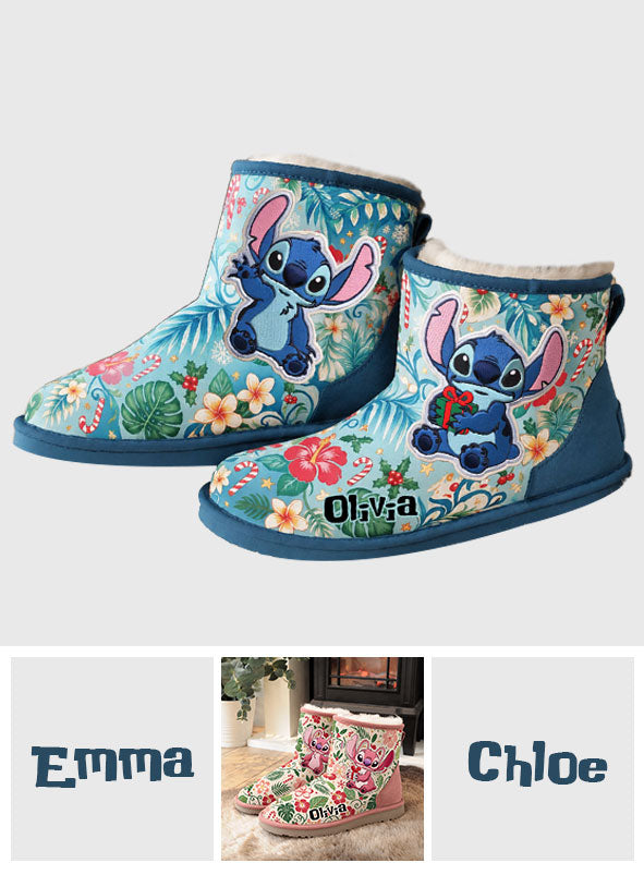Ohana Means Family - Personalized Ohana Faux Fur Boot Slippers