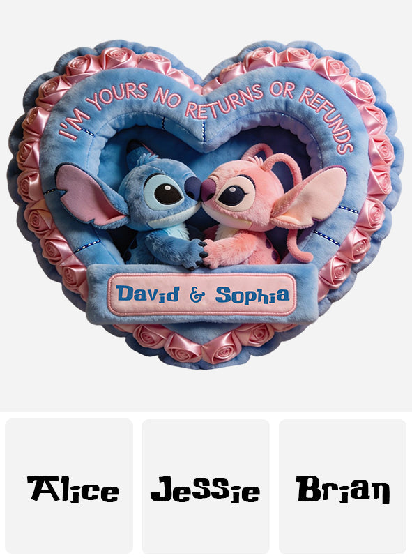 I'm Yours No Returns Or Refunds - Personalized Ohana Faux Fur Shaped Pillow