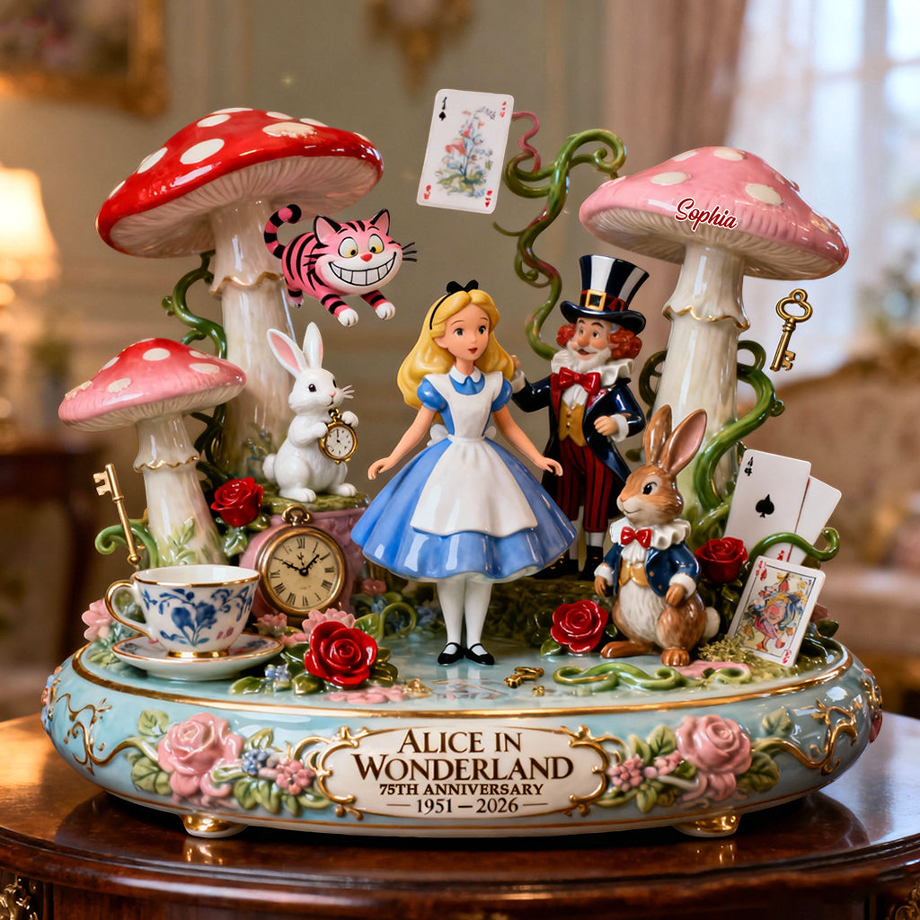 Girl In Magical Land 75th Anniversary - Personalized Wander Girl Custom Shaped Acrylic Plaque