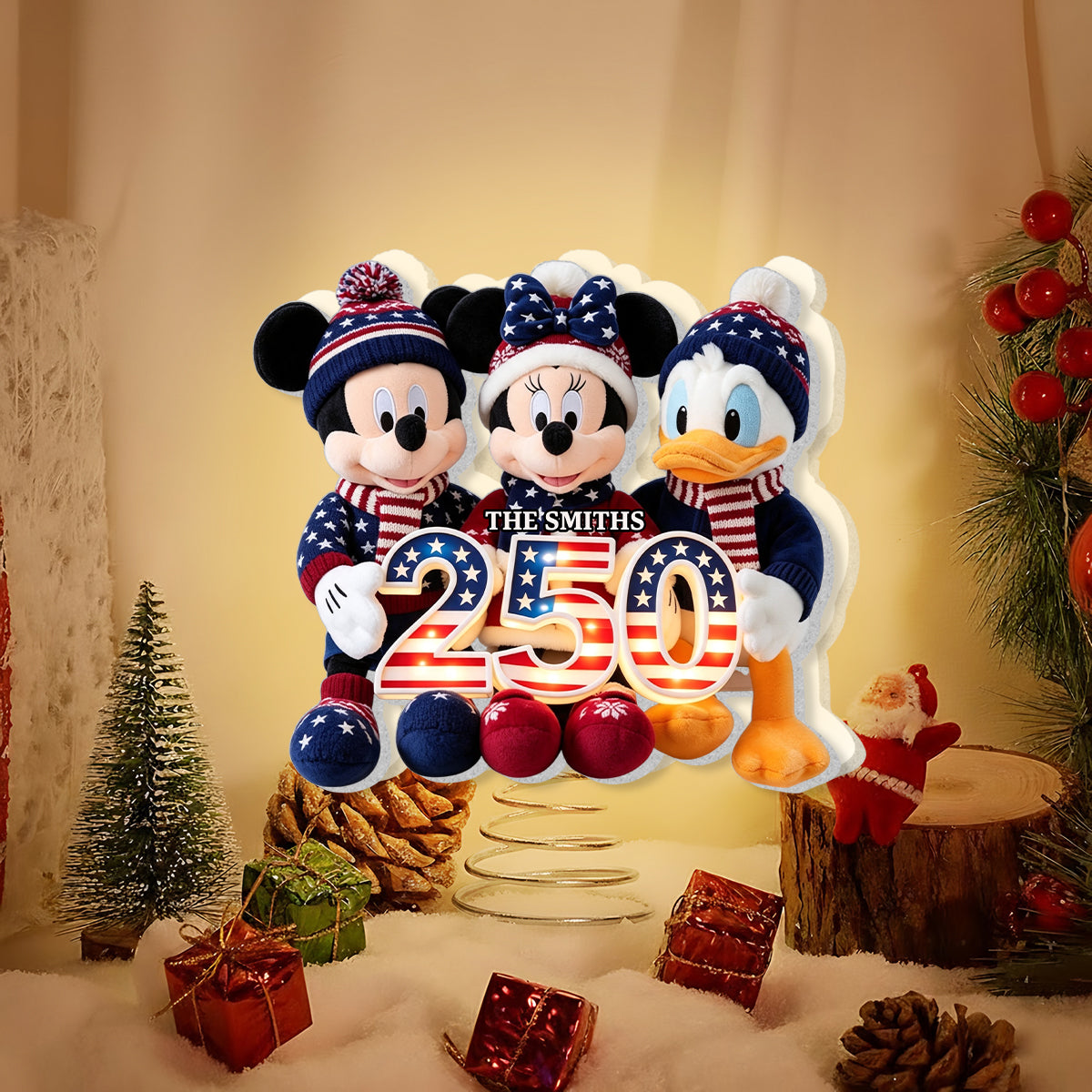 250 Anniversary Magical Friends - Personalized Mouse LED Light Tree Topper
