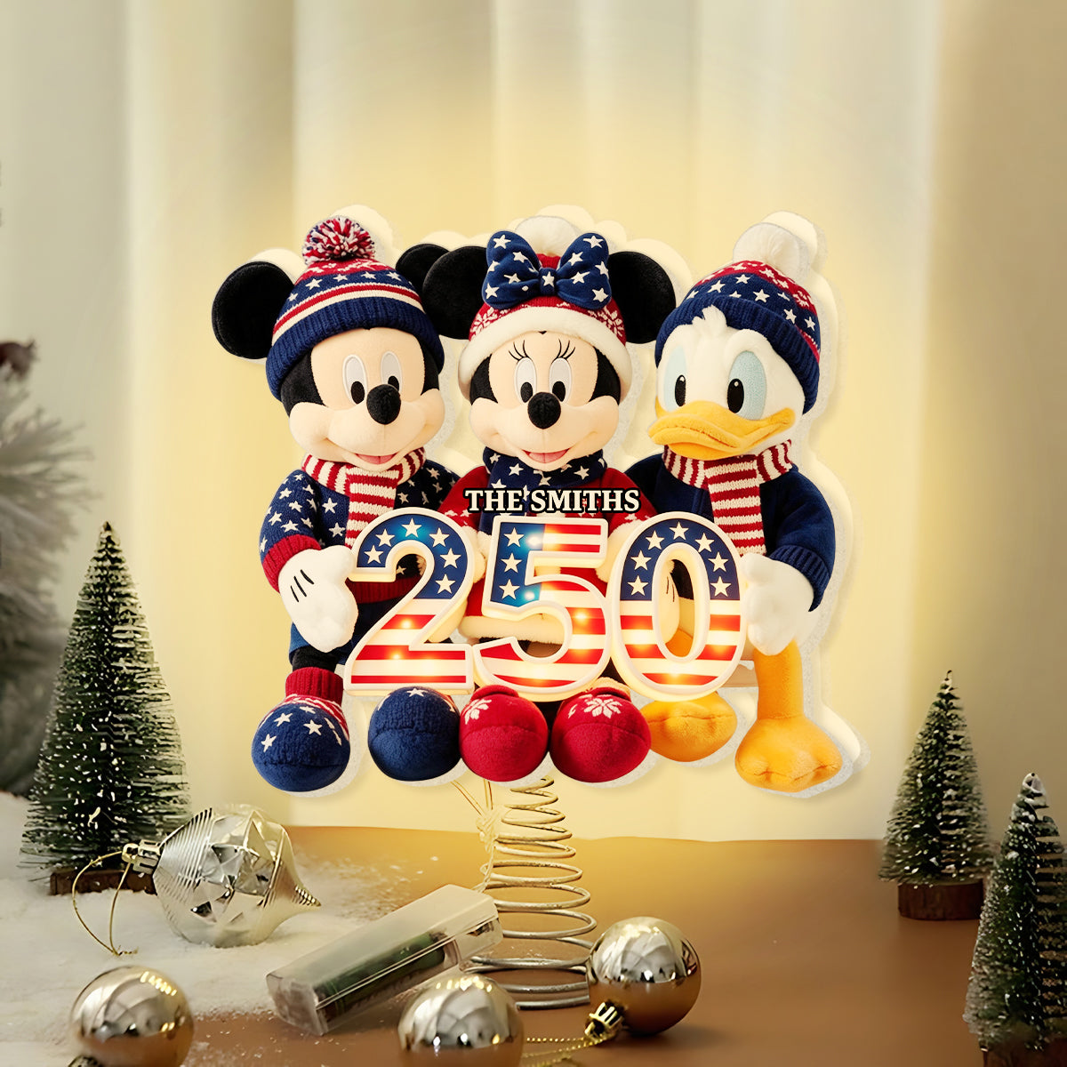 250 Anniversary Magical Friends - Personalized Mouse LED Light Tree Topper