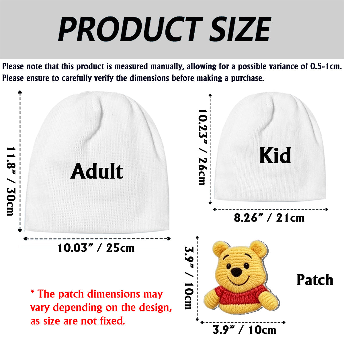 Friends - Personalized Yellow Bear Beanie Hat With Patches