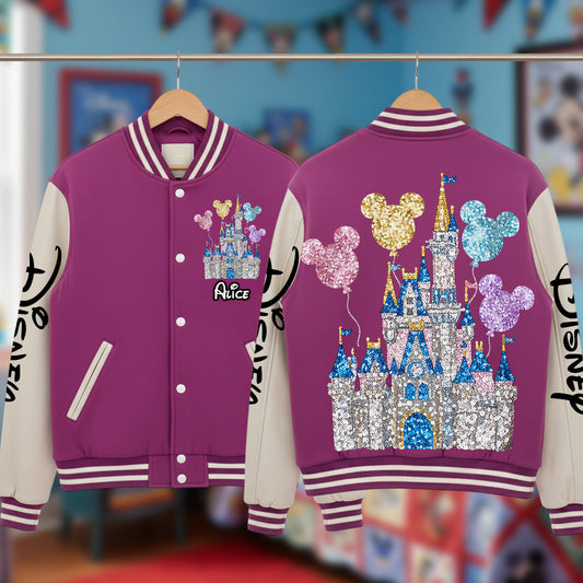 Magical Castle - Personalized Mouse Varsity Jacket