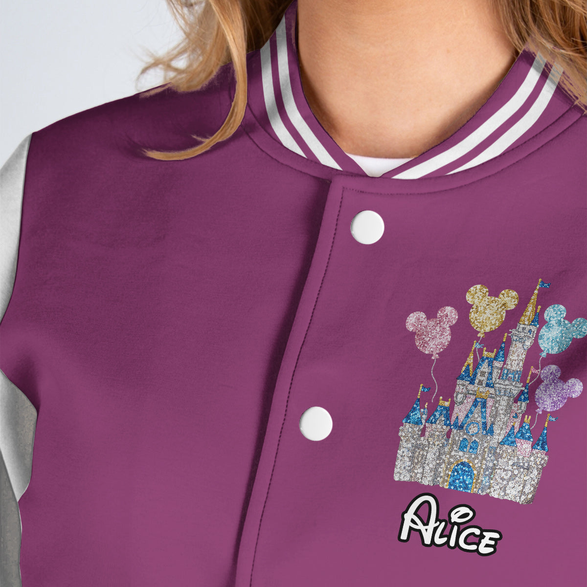 Magical Castle - Personalized Mouse Varsity Jacket