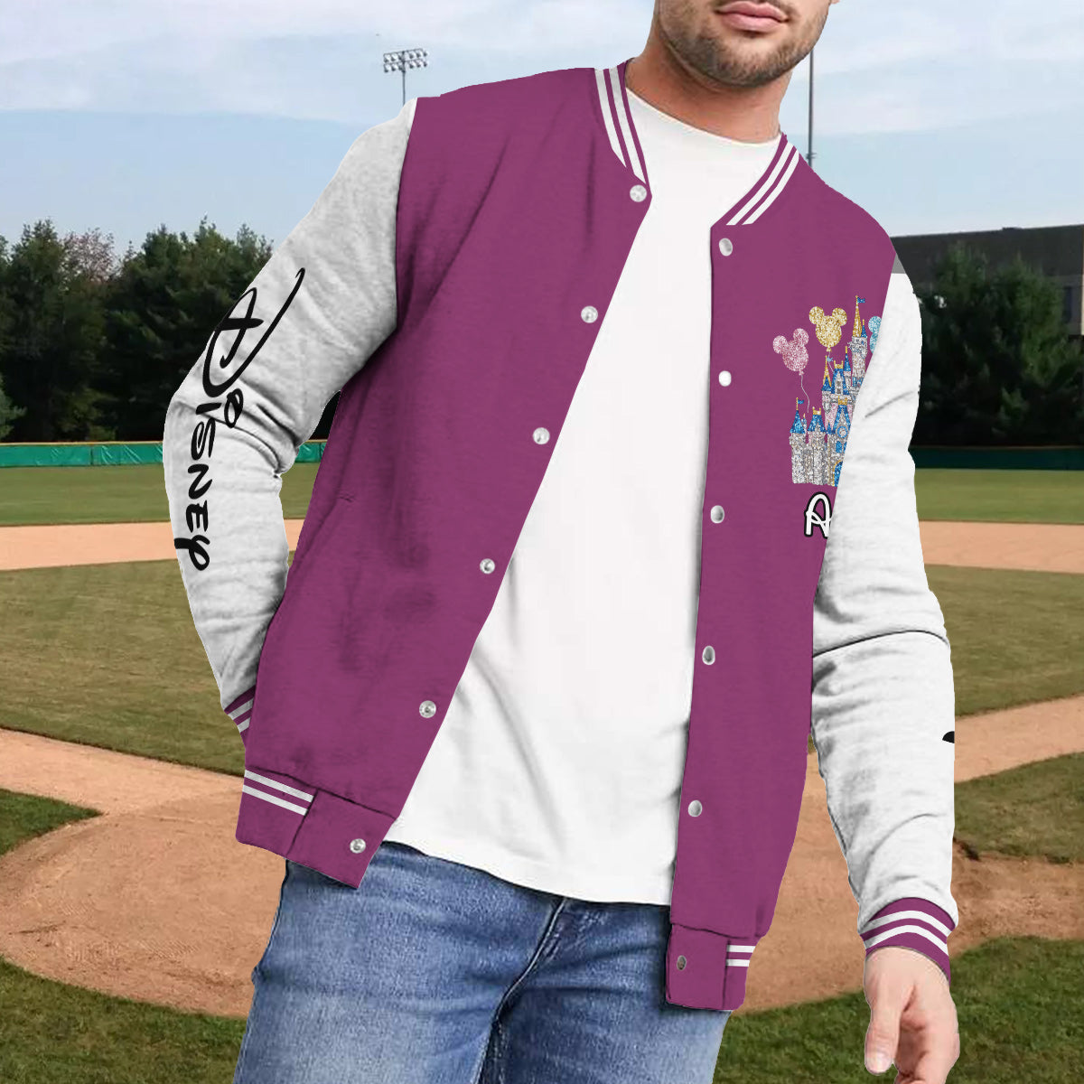 Magical Castle - Personalized Mouse Varsity Jacket