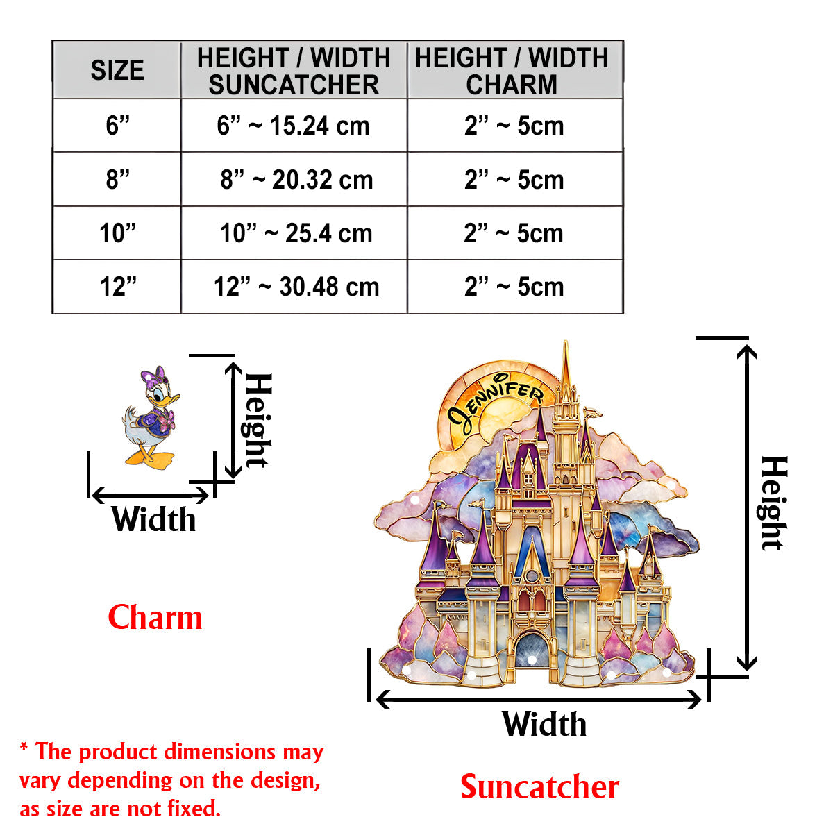 Magical Castle - Personalized Mouse Window Hanging Suncatcher With Charms