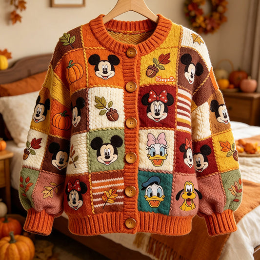 Fall Vibes - Personalized Mouse Cardigan Sweater