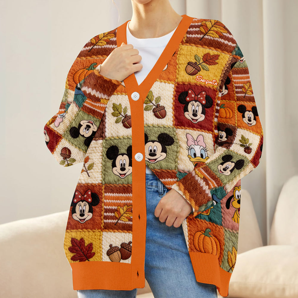Fall Vibes - Personalized Mouse Cardigan Sweater