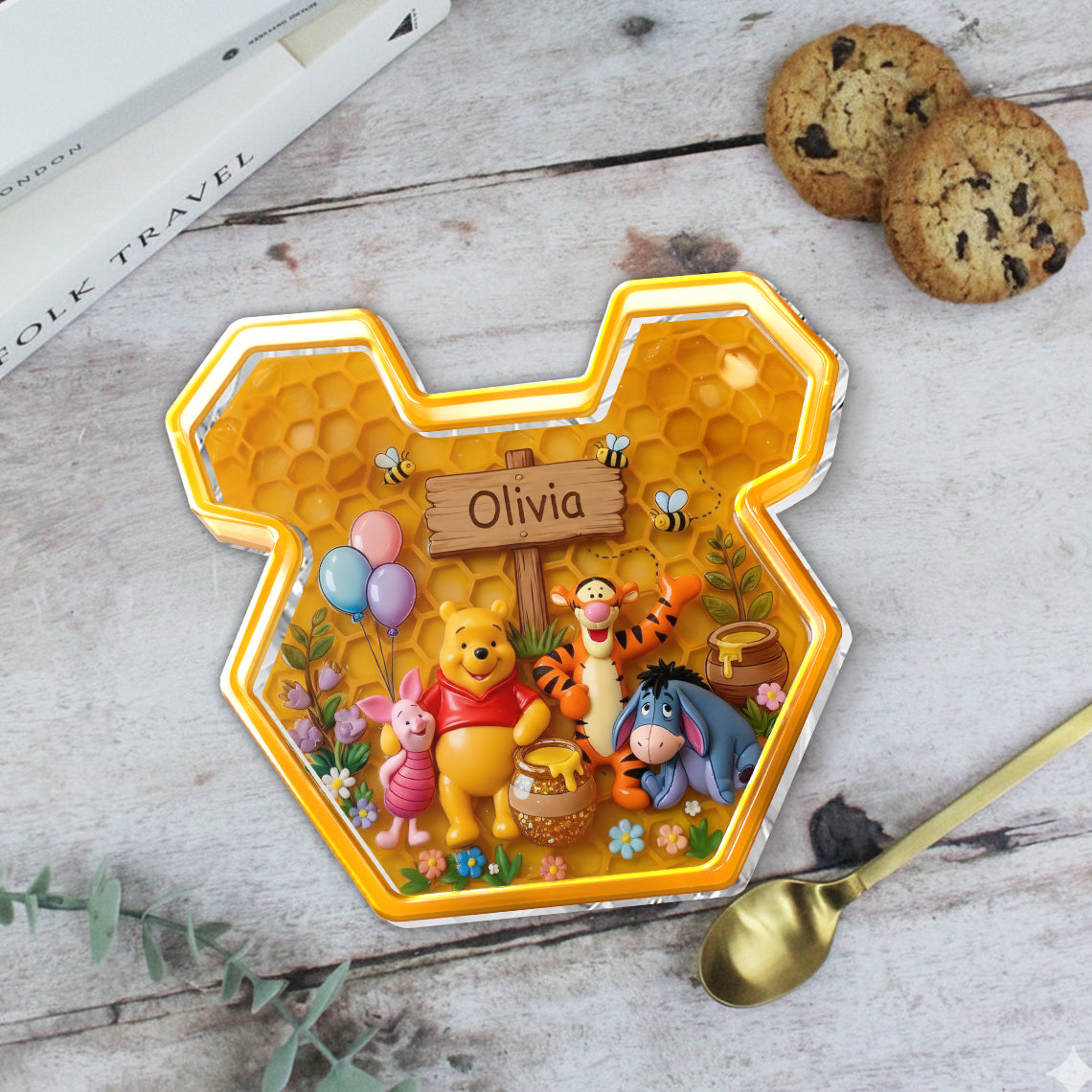 Sweet Honey Forest - Personalized Yellow Bear Catch-All Tray