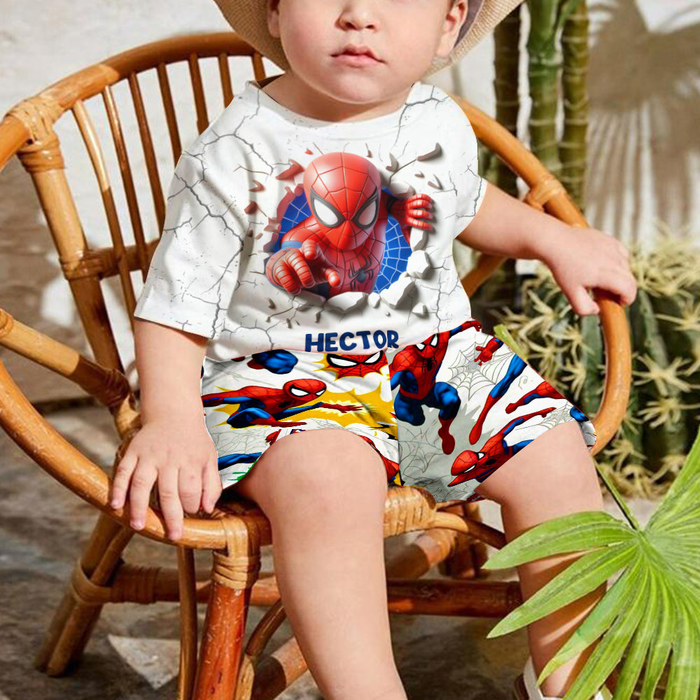 Cool Spider - Personalized Kid T-shirt & Shorts