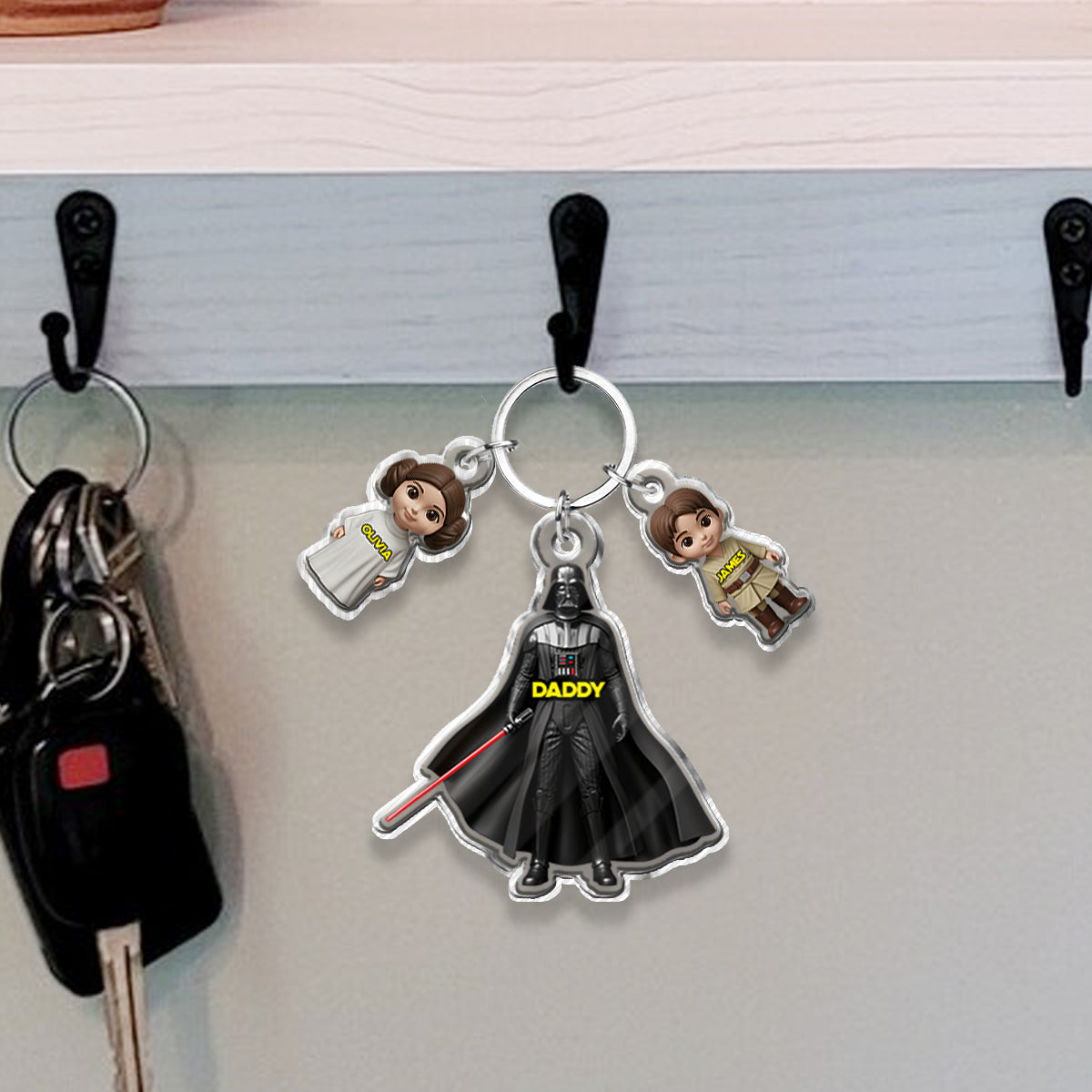 I'm Their Father - Personalized The Force Keychain with Charms