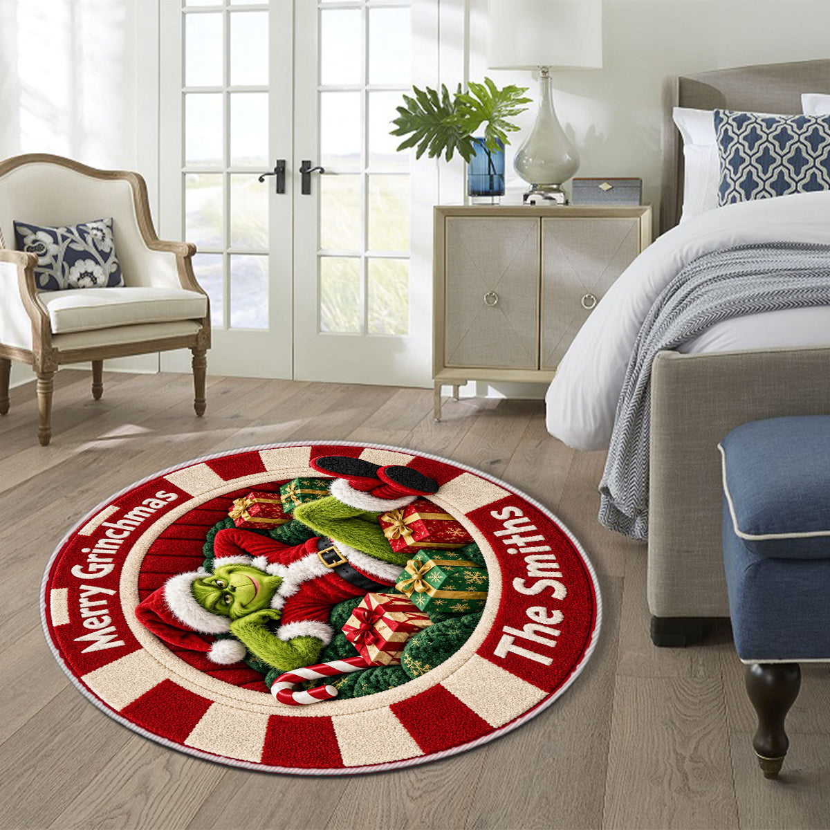 Merry Grinchmas - Personalized Stole Christmas Non-Slip Tufted Rug