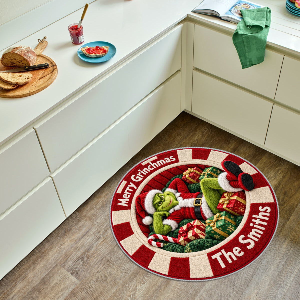 Merry Grinchmas - Personalized Stole Christmas Non-Slip Tufted Rug