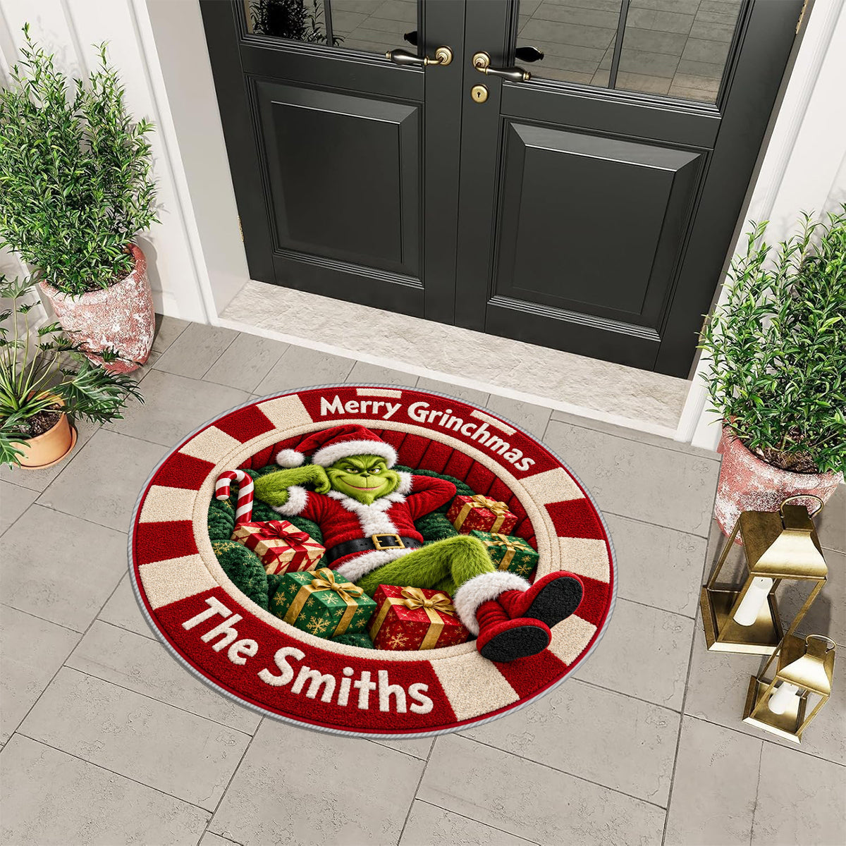 Merry Grinchmas - Personalized Stole Christmas Non-Slip Tufted Rug