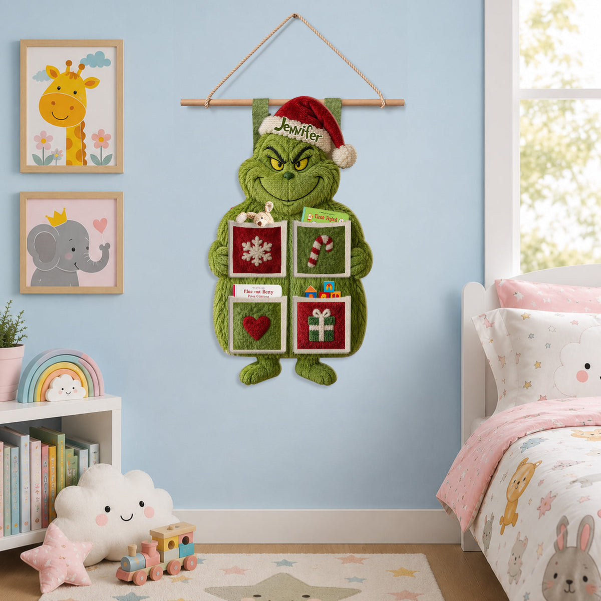Merry Grinchmas - Personalized Stole Christmas Hanging Organizer